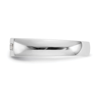 0.33ct. CZ Solid Real 14K White Gold 5-Stone Channel Wedding Band Ring