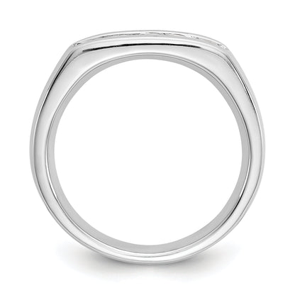 0.40ct. CZ Solid Real 14K White Gold 5-Stone Channel Wedding Band Ring