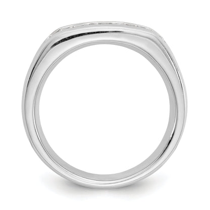 0.63ct. CZ Solid Real 14K White Gold 5-Stone Channel Wedding Band Ring