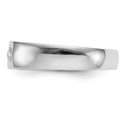 0.50ct. CZ Solid Real 14K White Gold 5-Stone Channel Wedding Band Ring