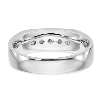 0.50ct. CZ Solid Real 14K White Gold 5-Stone Channel Wedding Band Ring