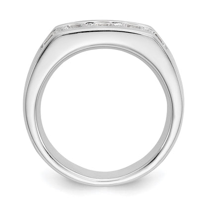 14K White Gold 5-Stone Real Diamond Channel Band