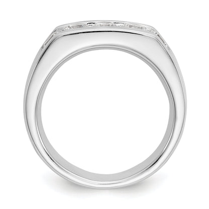 1.00ct. CZ Solid Real 14K White Gold 5-Stone Channel Wedding Band Ring