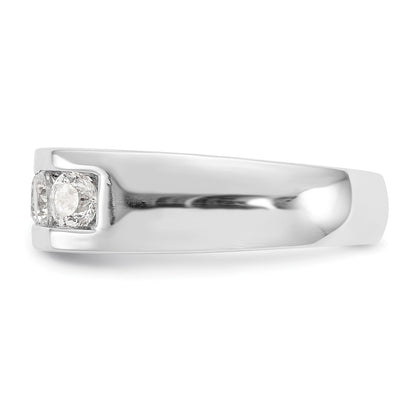 14K White Gold 5-Stone Real Diamond Channel Band