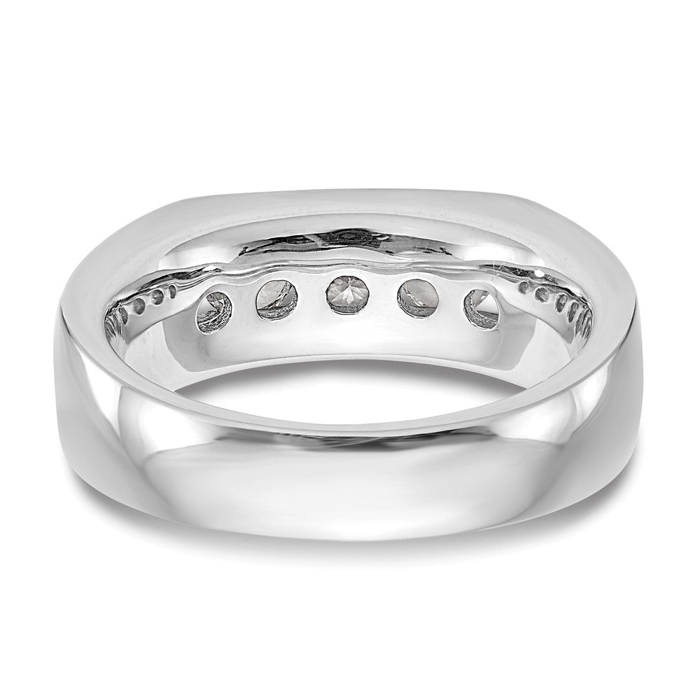 14K White Gold 5-Stone Real Diamond Channel Band
