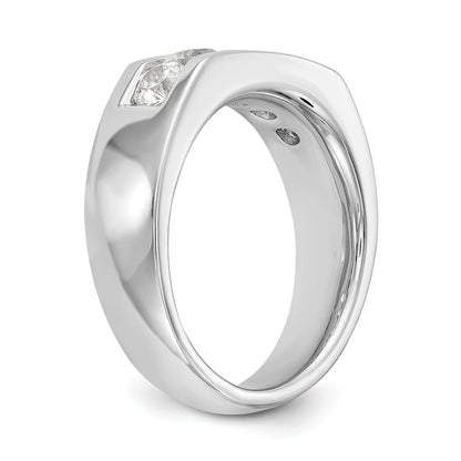 1.00ct. CZ Solid Real 14K White Gold 5-Stone Channel Wedding Band Ring