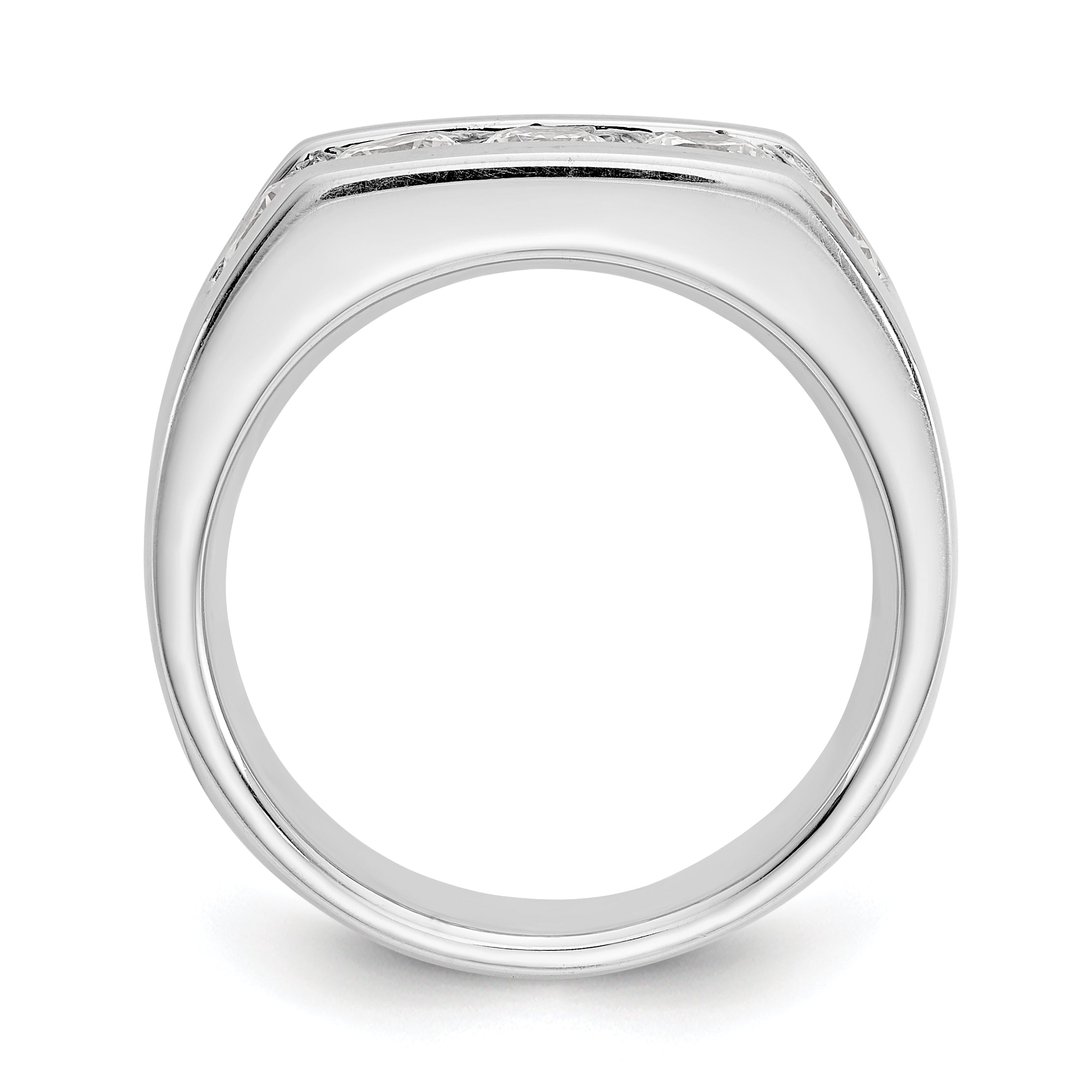 1.25ct. CZ Solid Real 14K White Gold 5-Stone Channel Wedding Band Ring