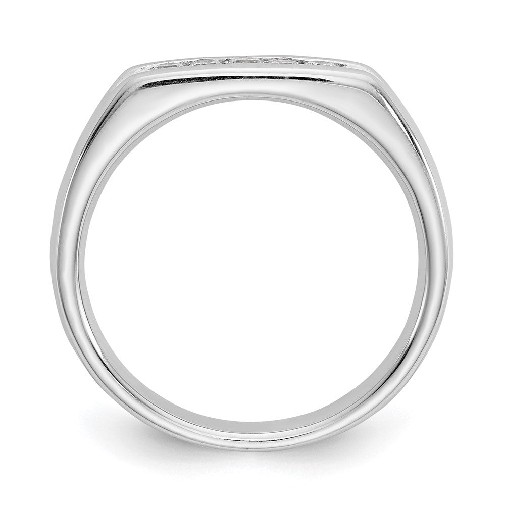 14K White Gold 5-Stone Real Diamond Channel Band