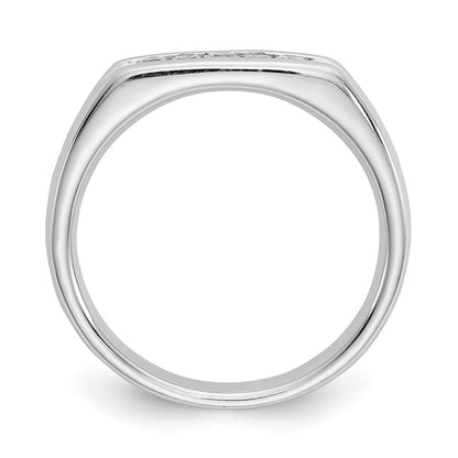 14K White Gold 5-Stone Real Diamond Channel Band