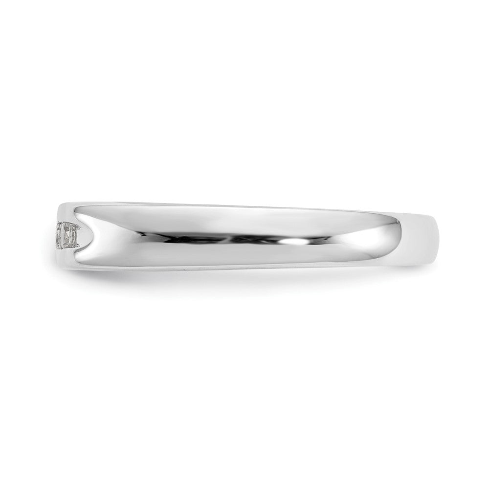 14K White Gold 5-Stone Real Diamond Channel Band