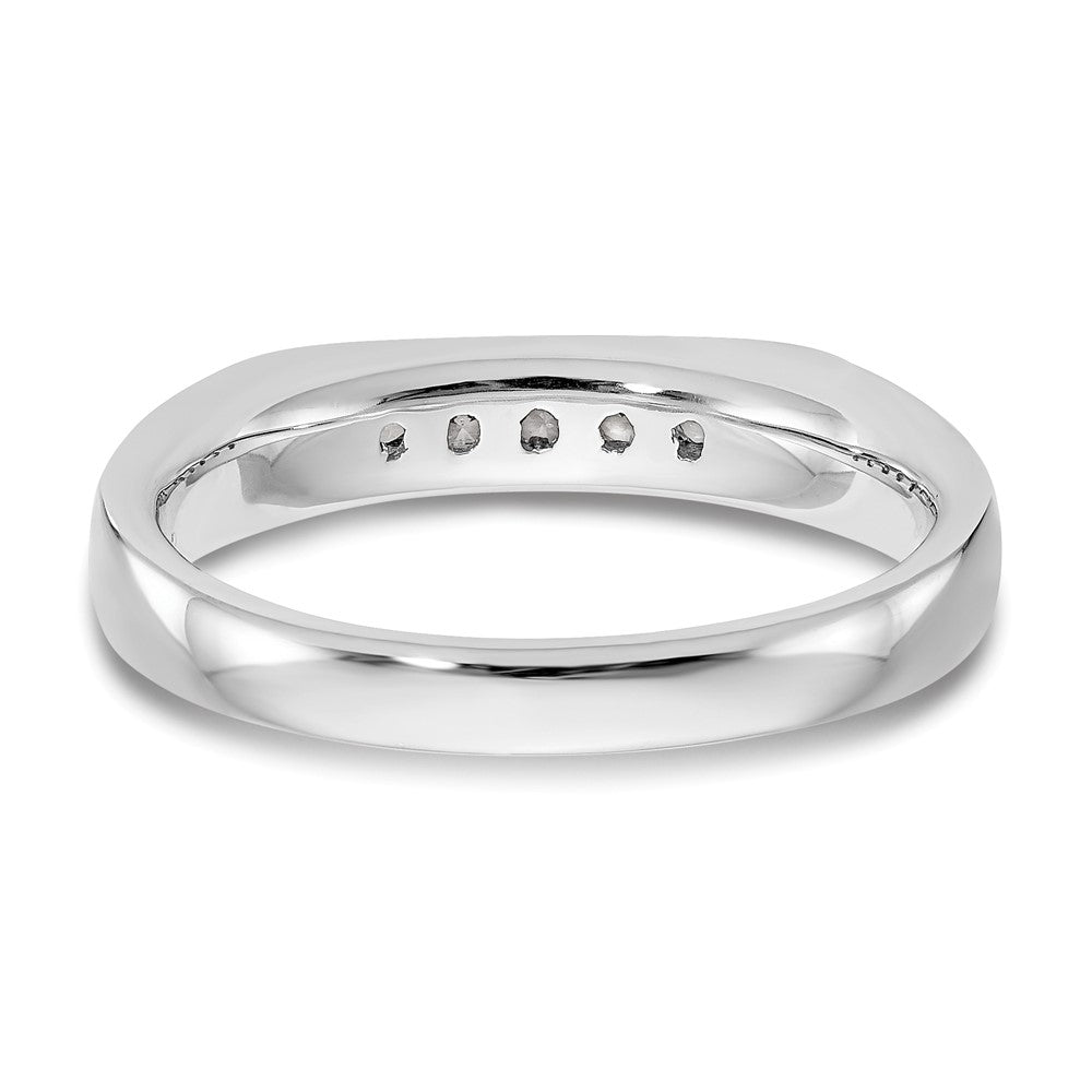 14K White Gold 5-Stone Real Diamond Channel Band