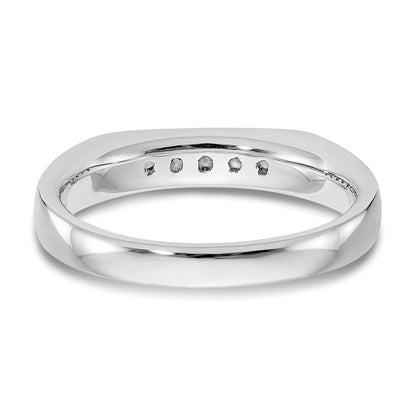 14K White Gold 5-Stone Real Diamond Channel Band