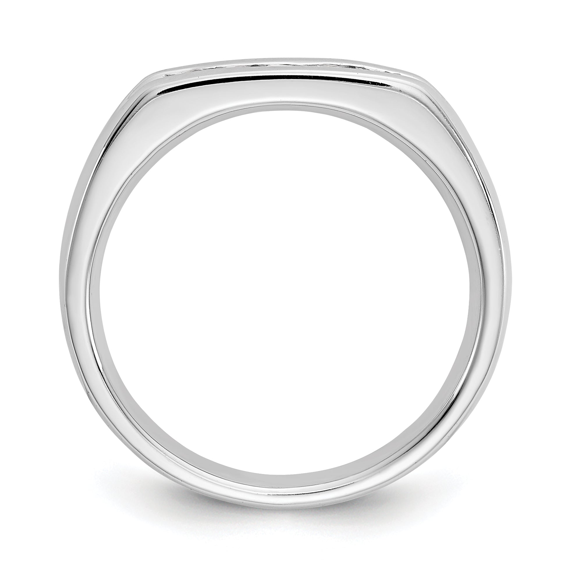 0.20ct. CZ Solid Real 14K White Gold 5-Stone Channel Wedding Band Ring