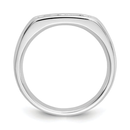 0.20ct. CZ Solid Real 14K White Gold 5-Stone Channel Wedding Band Ring