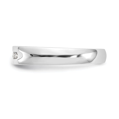 0.20ct. CZ Solid Real 14K White Gold 5-Stone Channel Wedding Band Ring