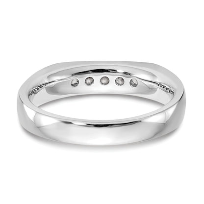 0.20ct. CZ Solid Real 14K White Gold 5-Stone Channel Wedding Band Ring