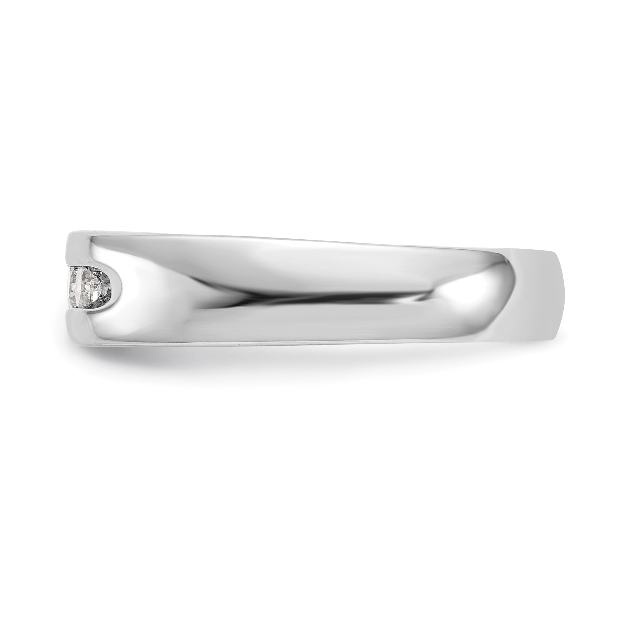 0.33ct. CZ Solid Real 14K White Gold 5-Stone Channel Wedding Band Ring
