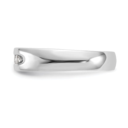 0.33ct. CZ Solid Real 14K White Gold 5-Stone Channel Wedding Band Ring