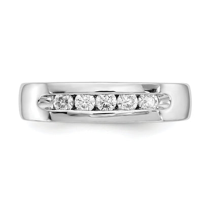 0.33ct. CZ Solid Real 14K White Gold 5-Stone Channel Wedding Band Ring