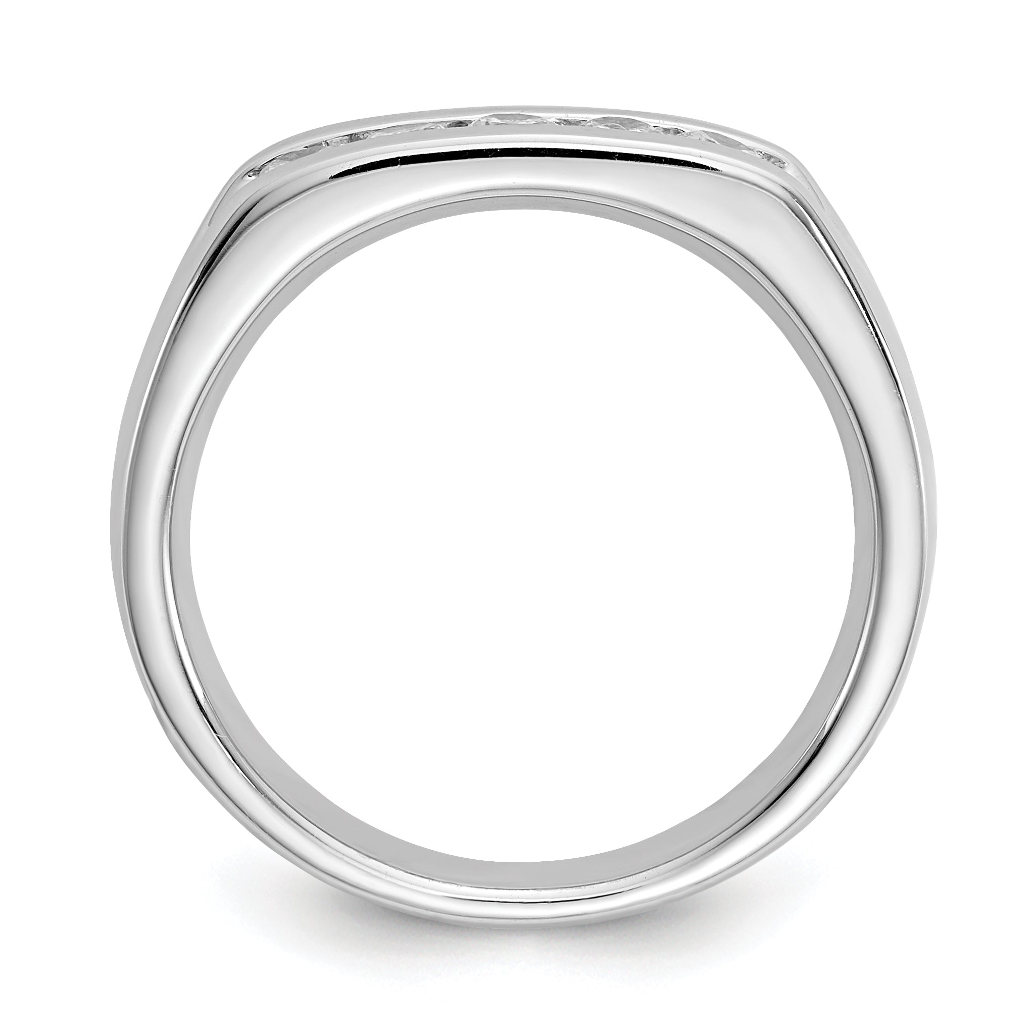 0.40ct. CZ Solid Real 14K White Gold 5-Stone Channel Wedding Band Ring