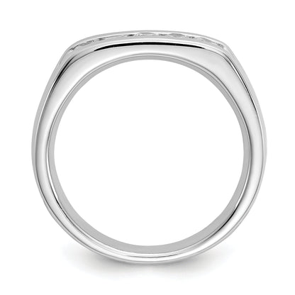 0.40ct. CZ Solid Real 14K White Gold 5-Stone Channel Wedding Band Ring