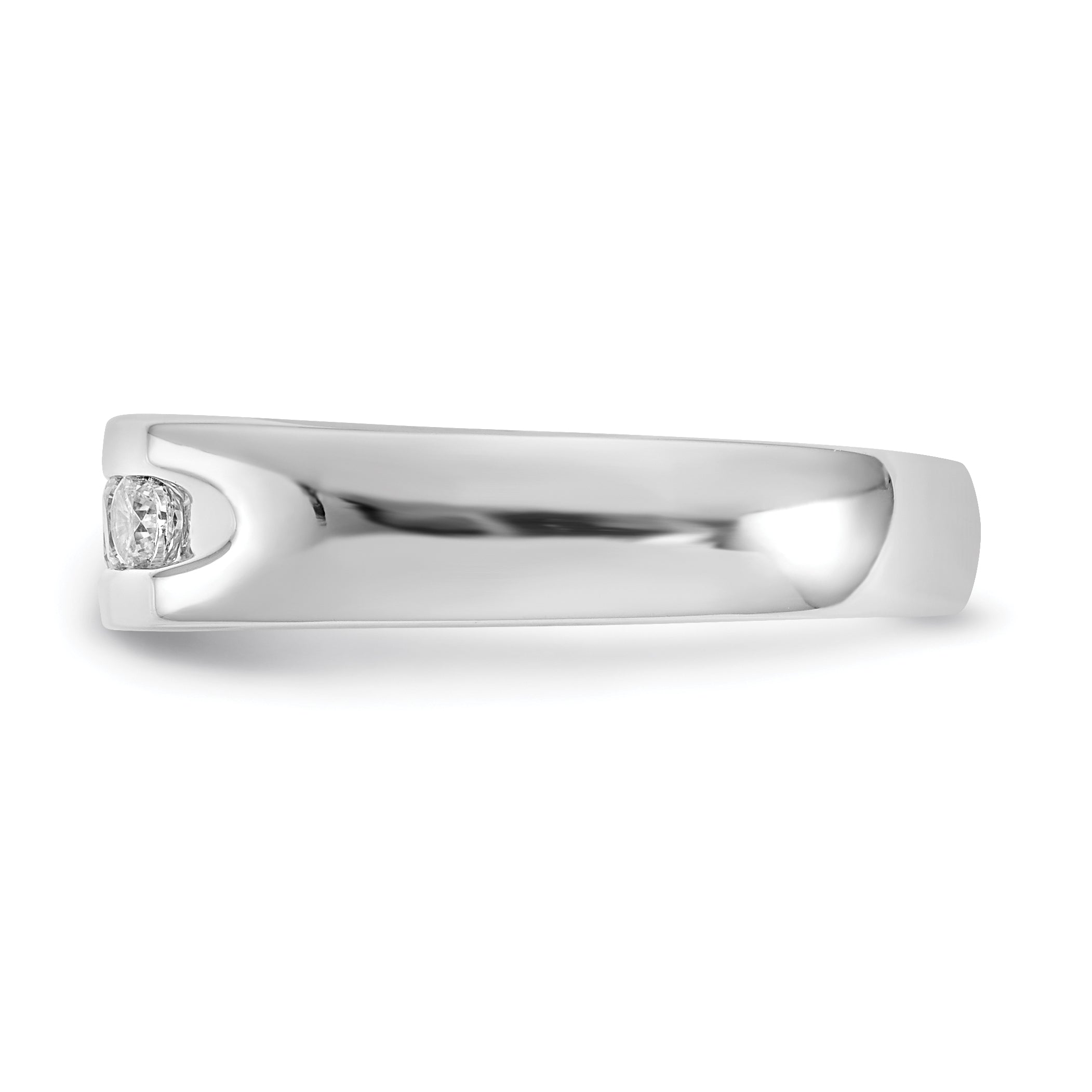 0.40ct. CZ Solid Real 14K White Gold 5-Stone Channel Wedding Band Ring