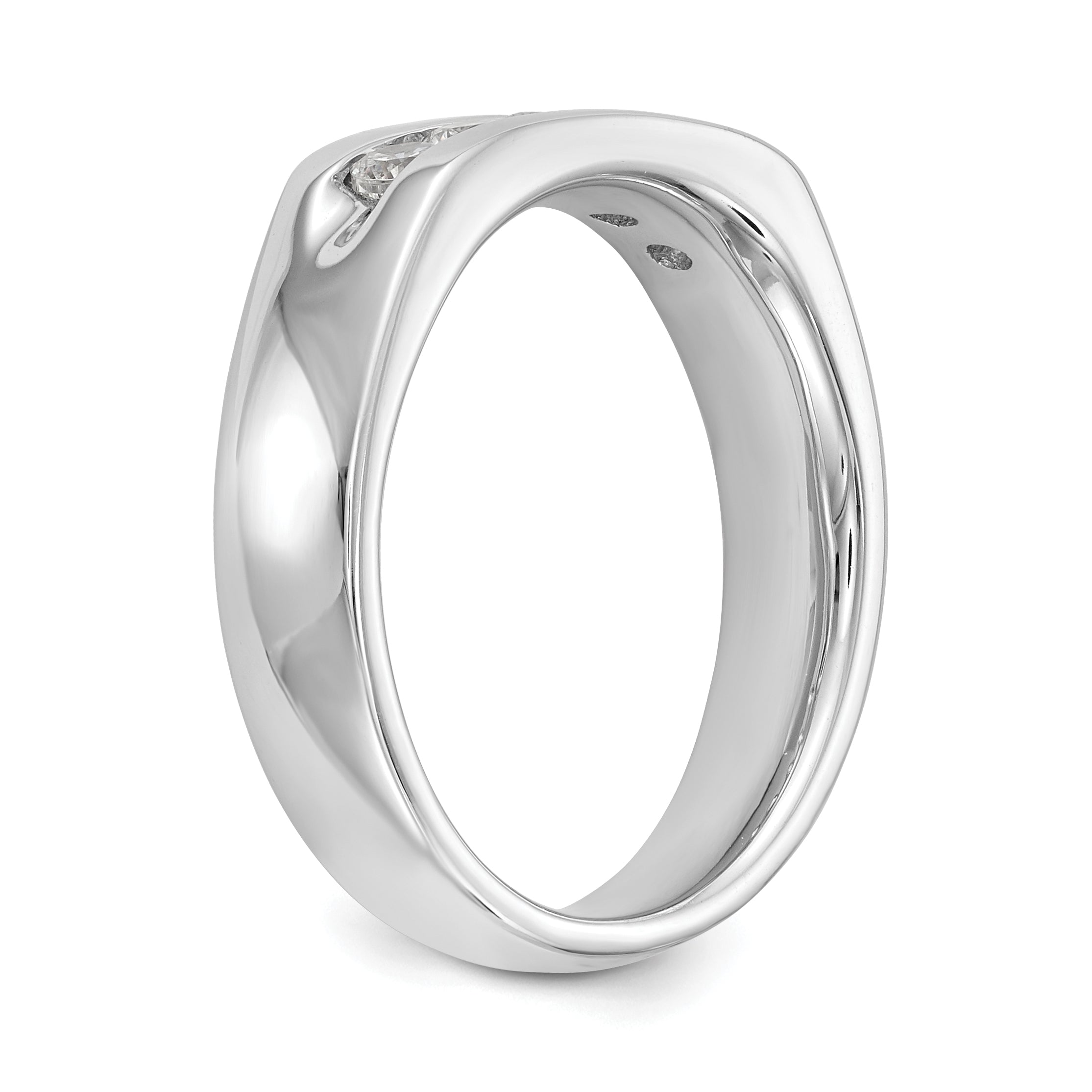0.40ct. CZ Solid Real 14K White Gold 5-Stone Channel Wedding Band Ring