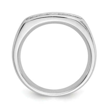 0.50ct. CZ Solid Real 14K White Gold 5-Stone Channel Wedding Band Ring