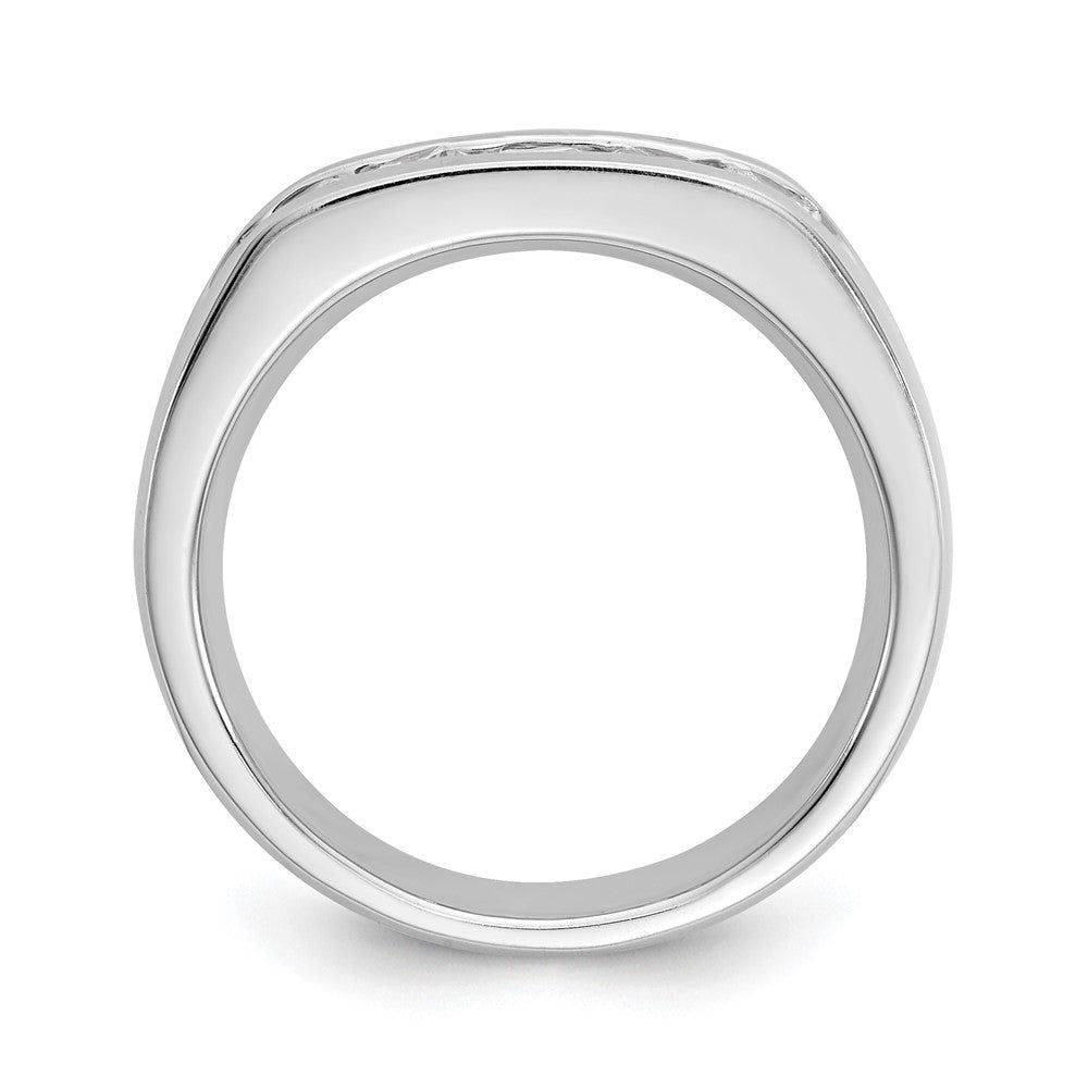 14K White Gold 5-Stone Real Diamond Channel Band