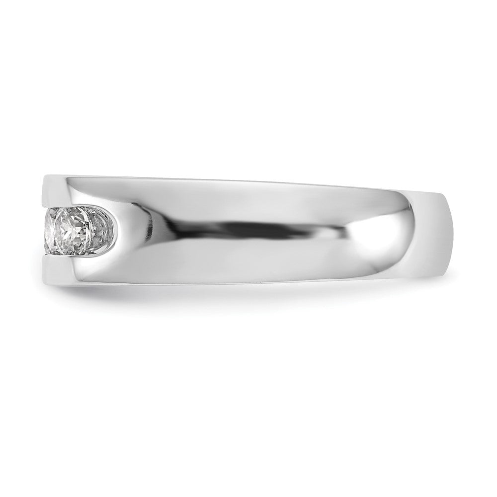 14K White Gold 5-Stone Real Diamond Channel Band