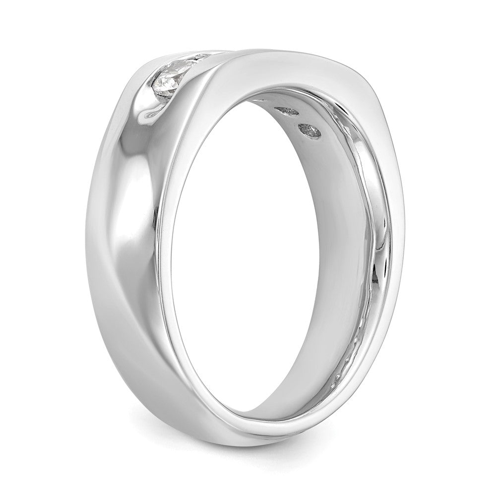 14K White Gold 5-Stone Real Diamond Channel Band