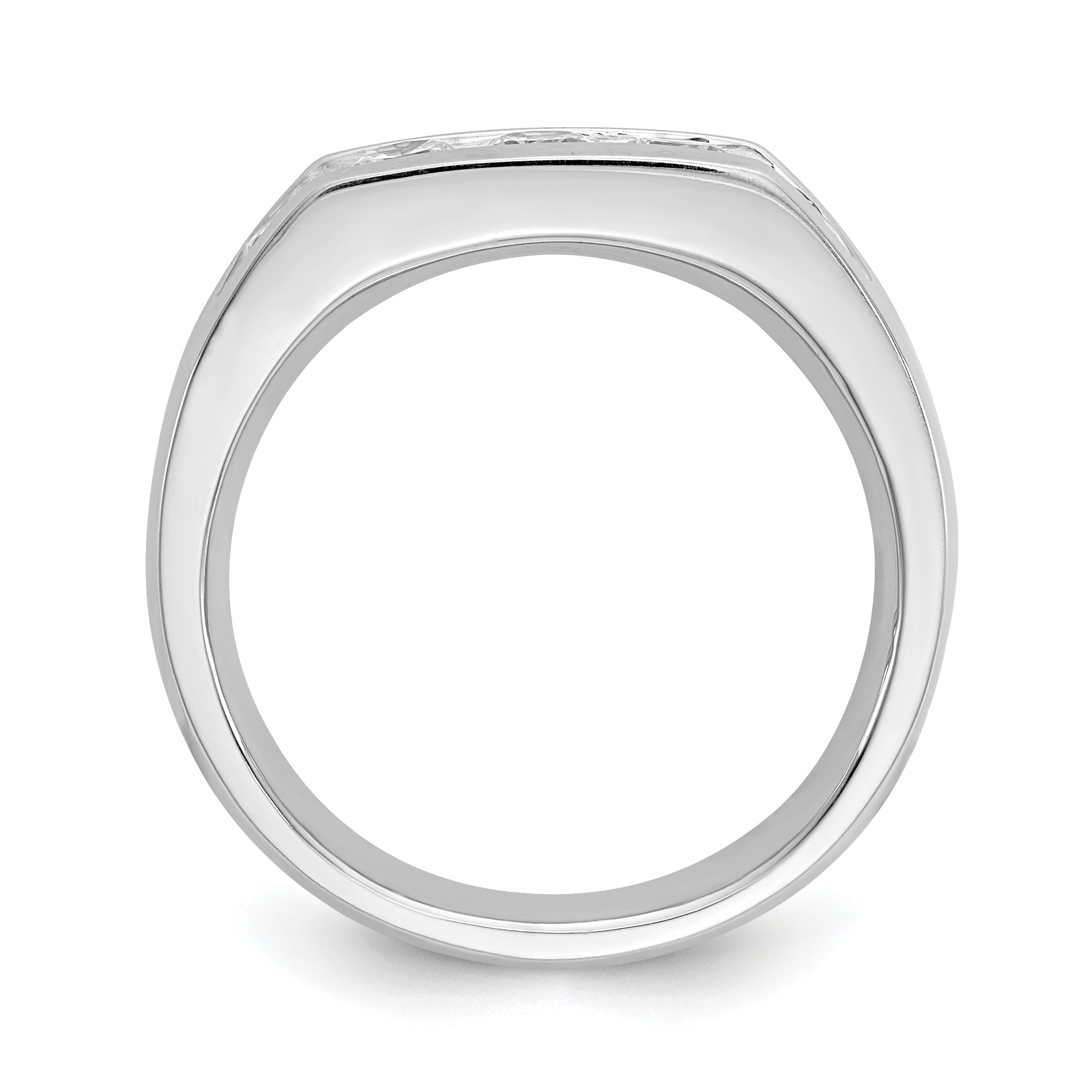 0.75ct. CZ Solid Real 14K White Gold 5-Stone Channel Wedding Band Ring