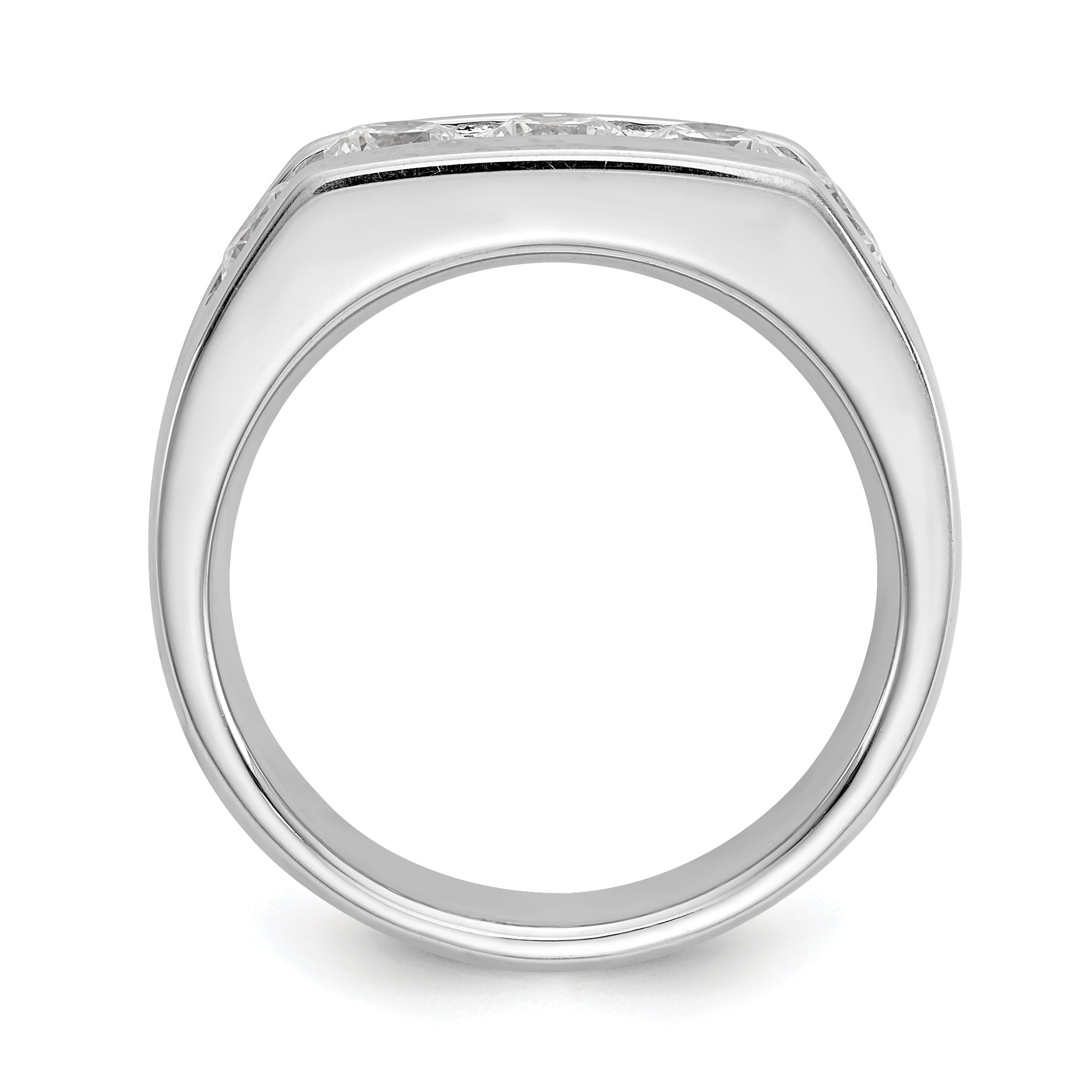 1.25ct. CZ Solid Real 14K White Gold 5-Stone Channel Wedding Band Ring