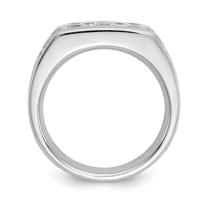14K White Gold 5-Stone Real Diamond Channel Band