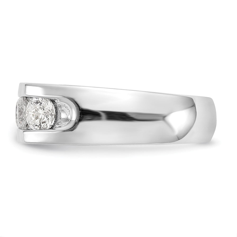 14K White Gold 5-Stone Real Diamond Channel Band