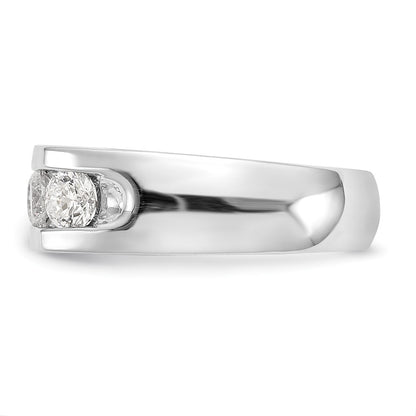 14K White Gold 5-Stone Real Diamond Channel Band