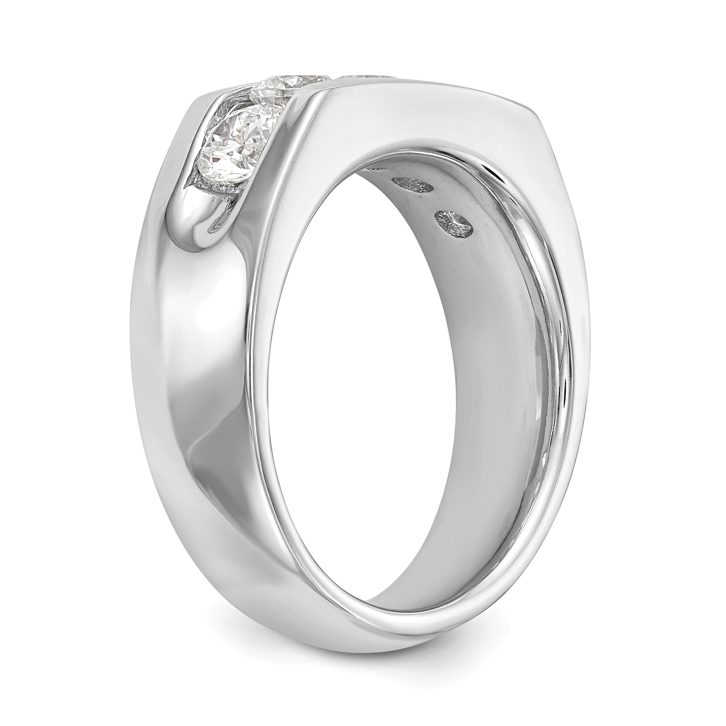 1.25ct. CZ Solid Real 14K White Gold 5-Stone Channel Wedding Band Ring