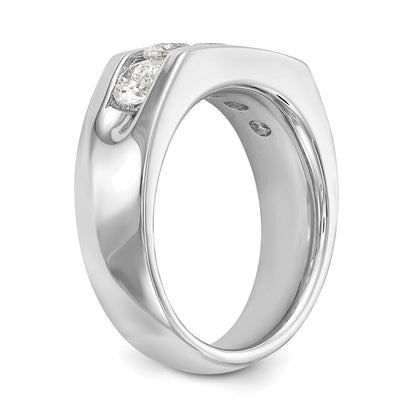 14K White Gold 5-Stone Real Diamond Channel Band