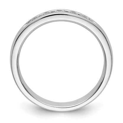 0.26ct. CZ Solid Real 14K White Gold 5-2.4mm Stone Channel Wedding Band Ring
