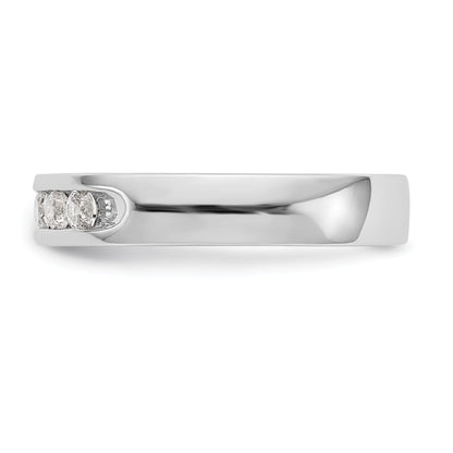 0.26ct. CZ Solid Real 14K White Gold 5-Stone Channel Wedding Band Ring