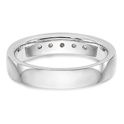 0.26ct. CZ Solid Real 14K White Gold 5-Stone Channel Wedding Band Ring
