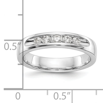 0.26ct. CZ Solid Real 14K White Gold 5-2.4mm Stone Channel Wedding Band Ring