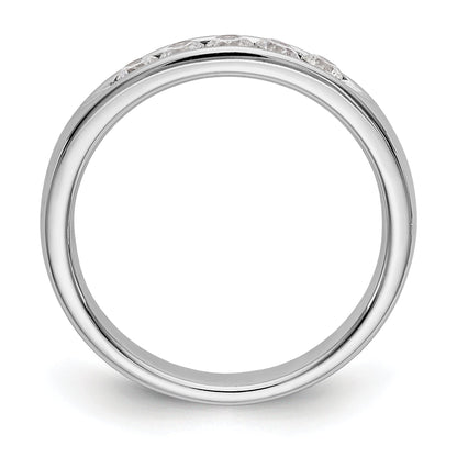 0.35ct. CZ Solid Real 14K White Gold 5-2.6mm Stone Open Channel Wedding Band Ring