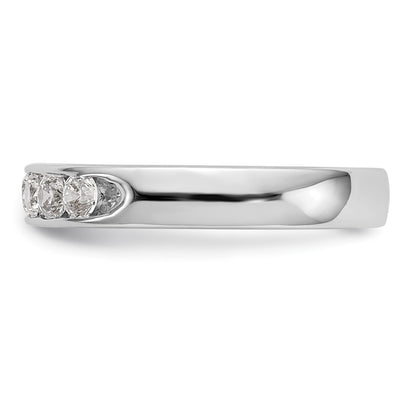 14k White Gold 5-Stone 1/3 carat Round Diamond Complete Channel Band