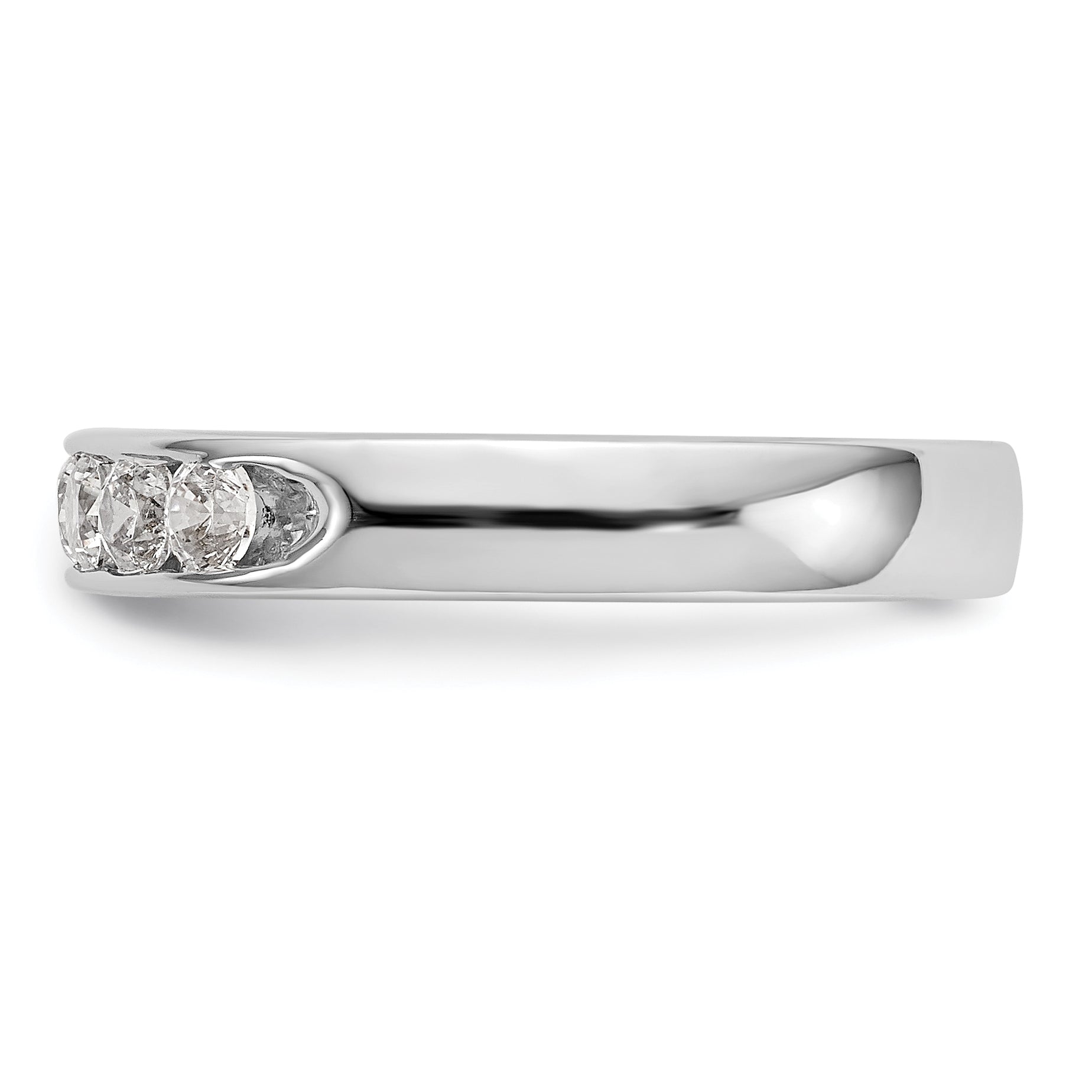 0.35ct. CZ Solid Real 14K White Gold 5-Stone Channel Wedding Band Ring
