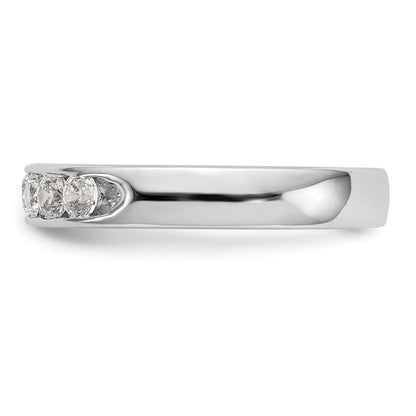 0.35ct. CZ Solid Real 14K White Gold 5-Stone Channel Wedding Band Ring