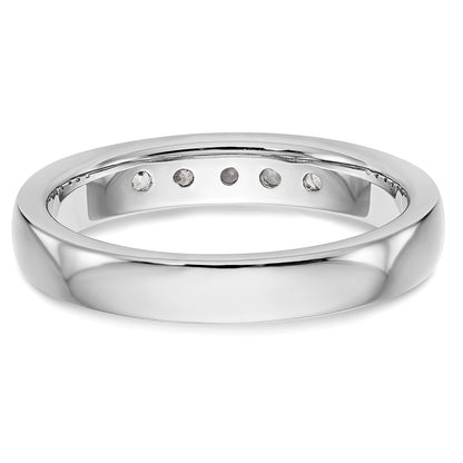 14k White Gold 5-Stone 1/3 carat Round Diamond Complete Channel Band