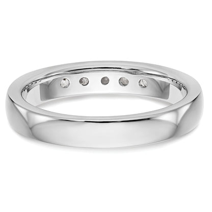 0.35ct. CZ Solid Real 14K White Gold 5-Stone Channel Wedding Band Ring