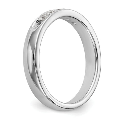 0.35ct. CZ Solid Real 14K White Gold 5-Stone Channel Wedding Band Ring