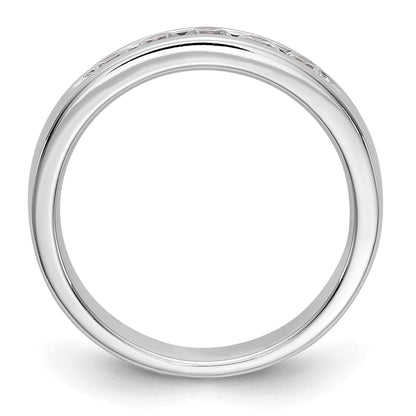 0.47ct. CZ Solid Real 14K White Gold 5-Stone Channel Wedding Band Ring